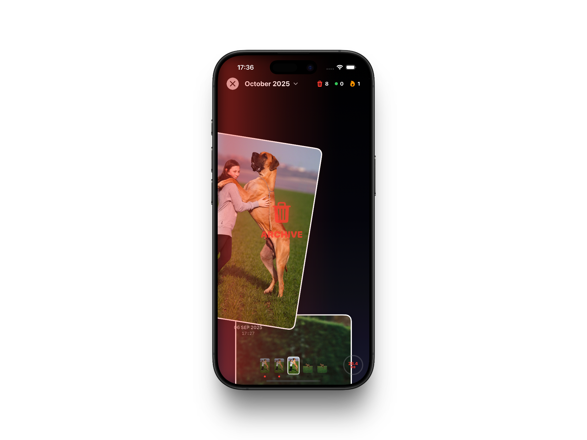 BANG app screenshot — Archive